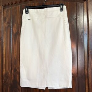 White pencil skirt stretch fully lined size 2